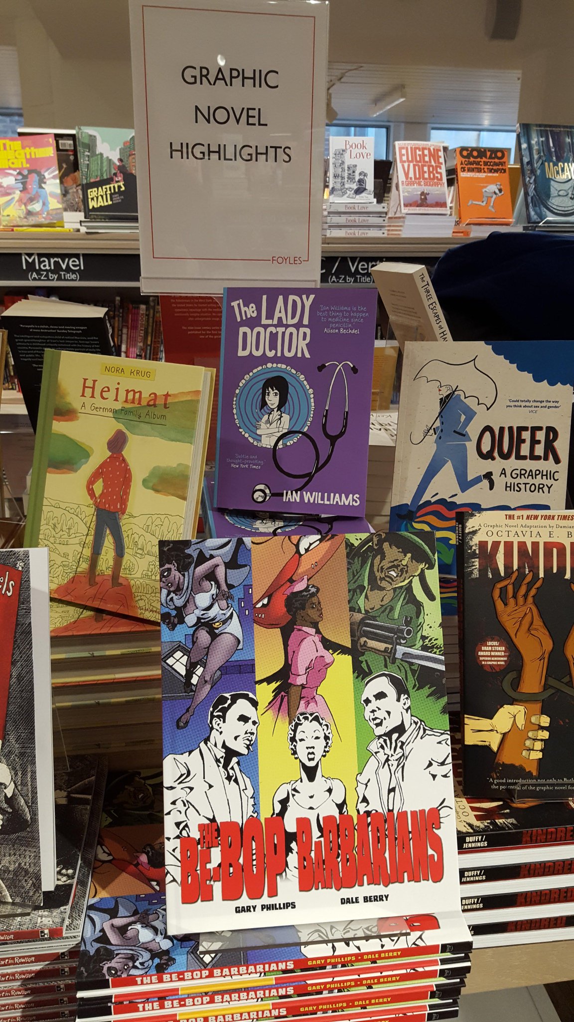 Be-Bop Barbarians at Foyle's in Charing Cross, London